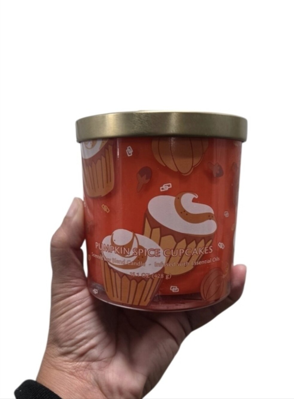 2022 Pumpkin Spice Cupcakes Scented Candle Orange